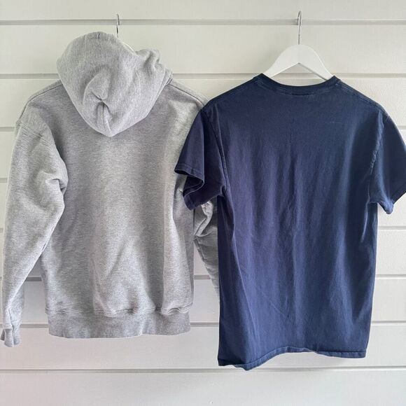 Lot Of 2 Thrasher Men's Gray Hoodie & Navy Short Sleeve Graphic Tee Bundle Small - Picture 2 of 5